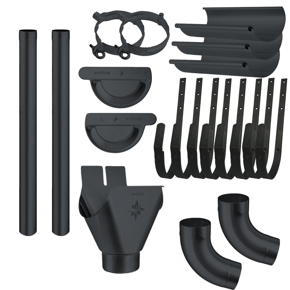 Zink Dachrinne Komplettset farbig | 8tlg. 250mm | 7tlg. 280mm | 6tlg. 333mm