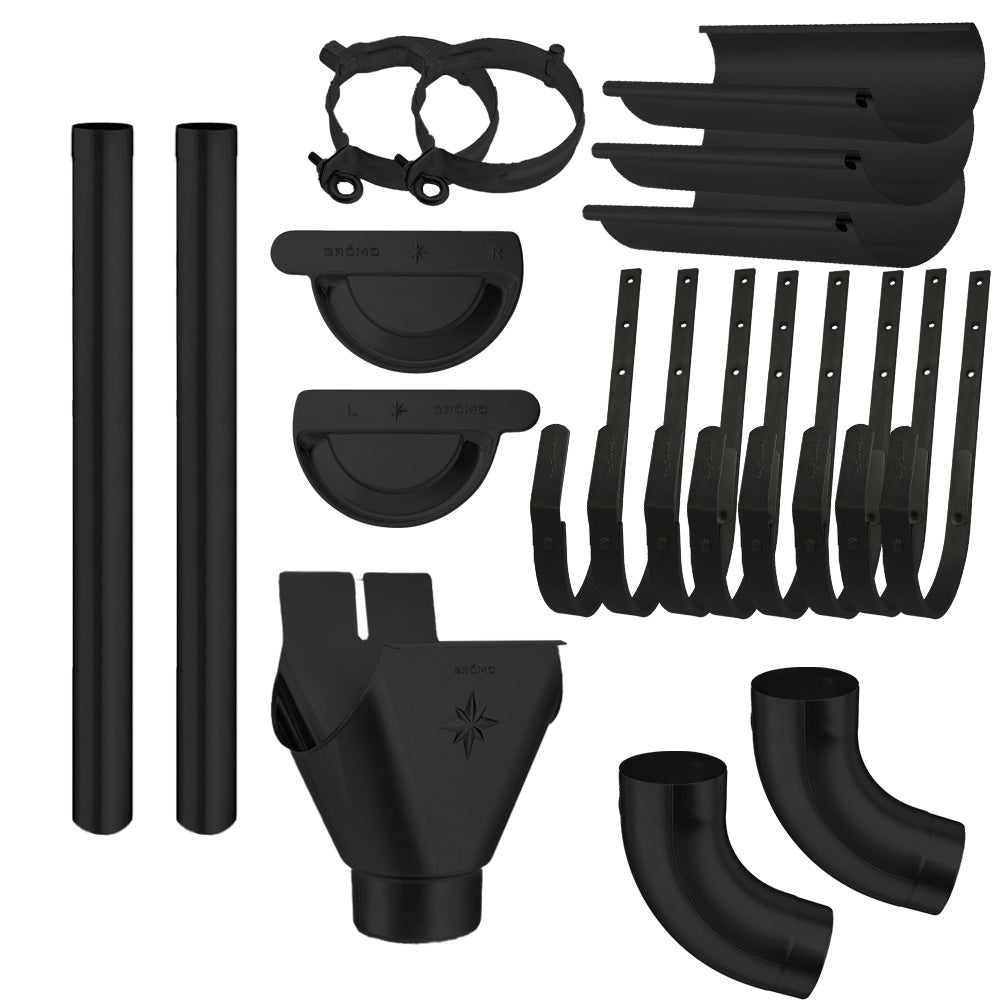 Zink Dachrinne Komplettset farbig | 8tlg. 250mm | 7tlg. 280mm | 6tlg. 333mm