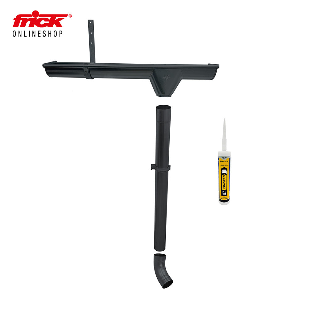 Dachrinnen Set in der Farbe anthrazit mit Kleber