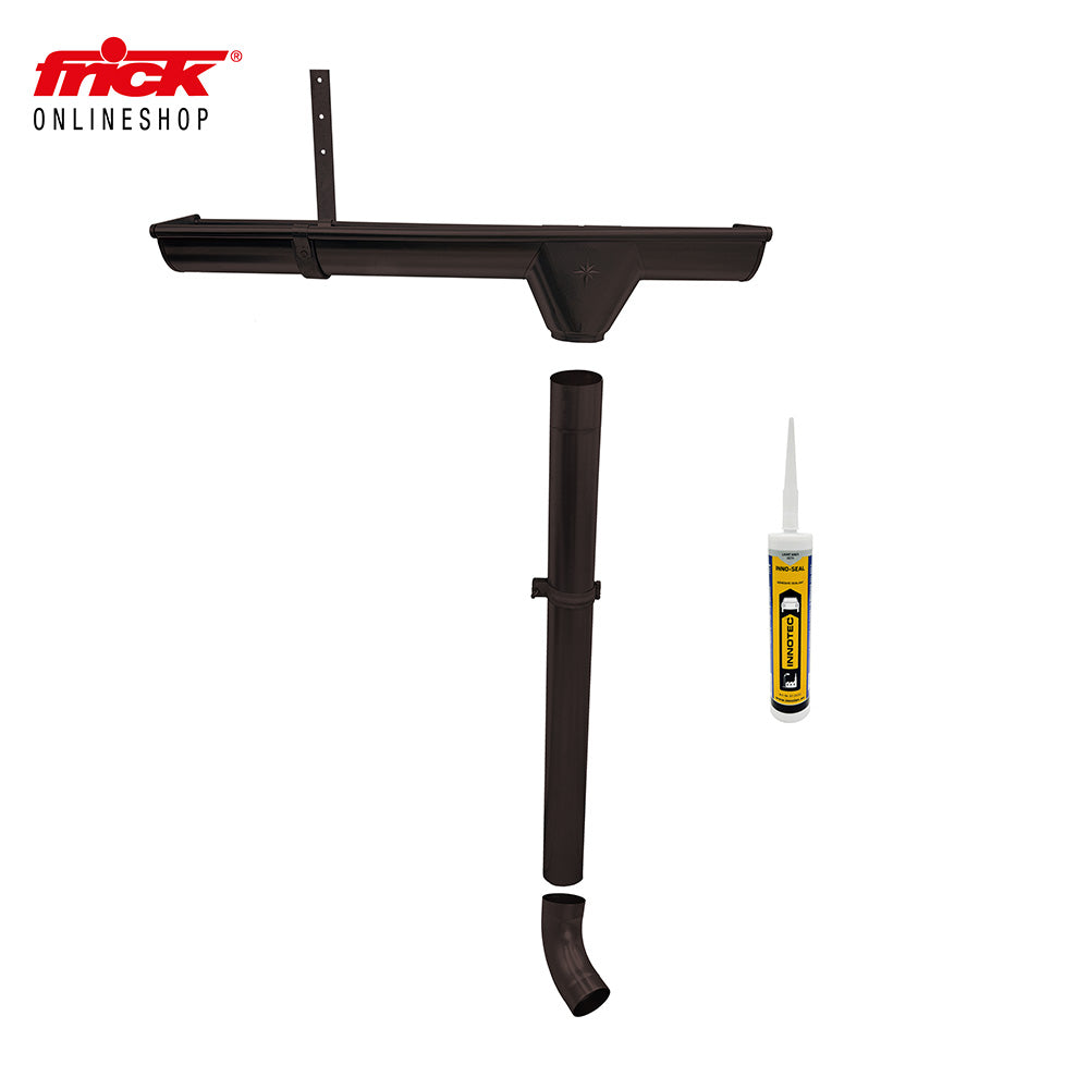 Dachrinnen Set in der Farbe braun mit Kleber