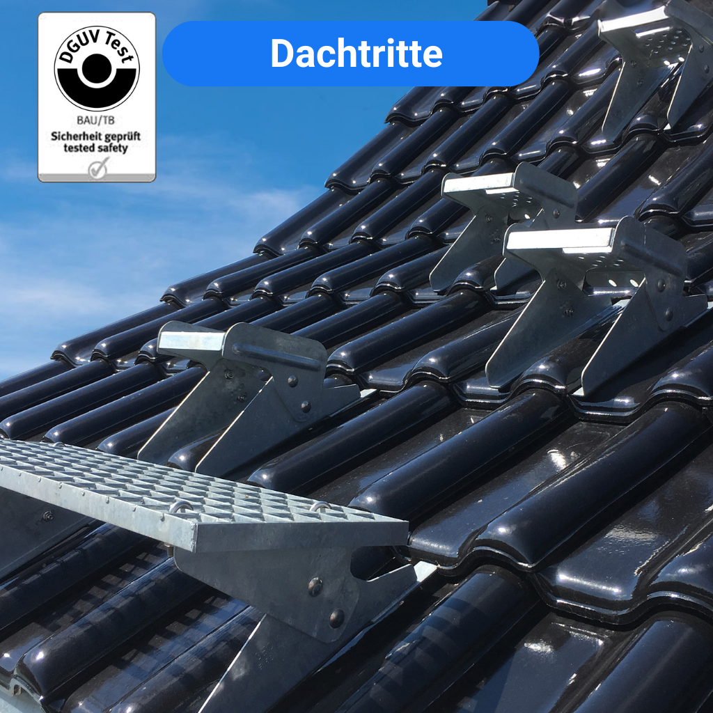 Dachtritte verzinkt montiert auf Dach