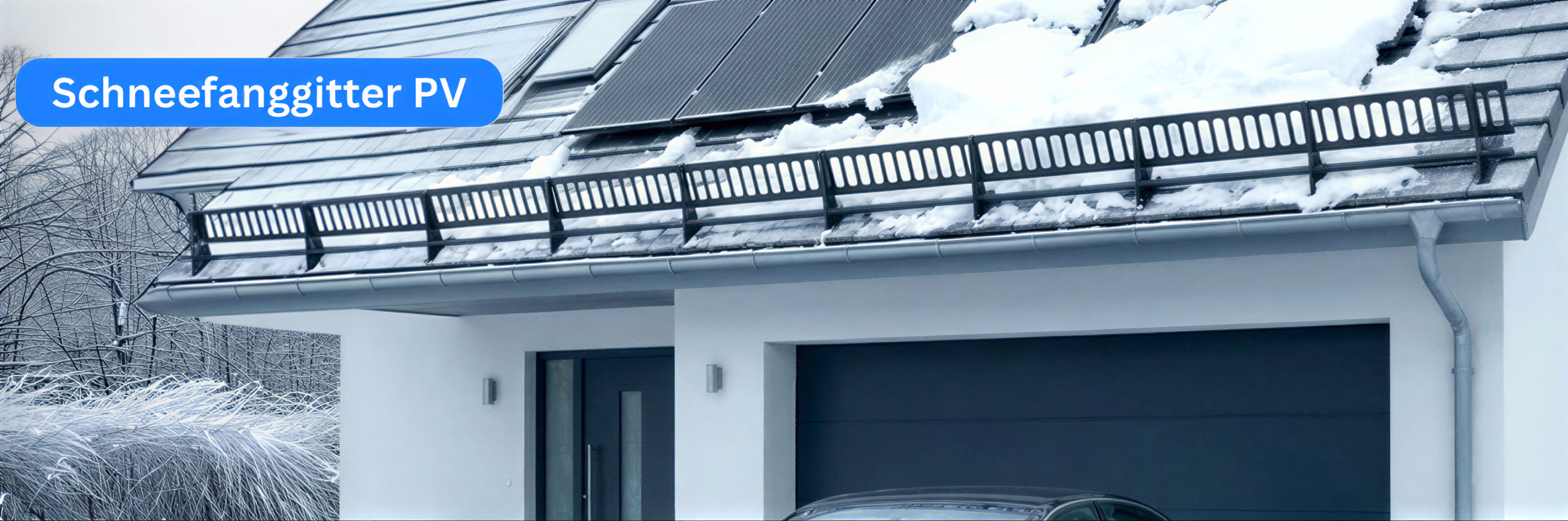 PV Schneefang hält Schnee zurück