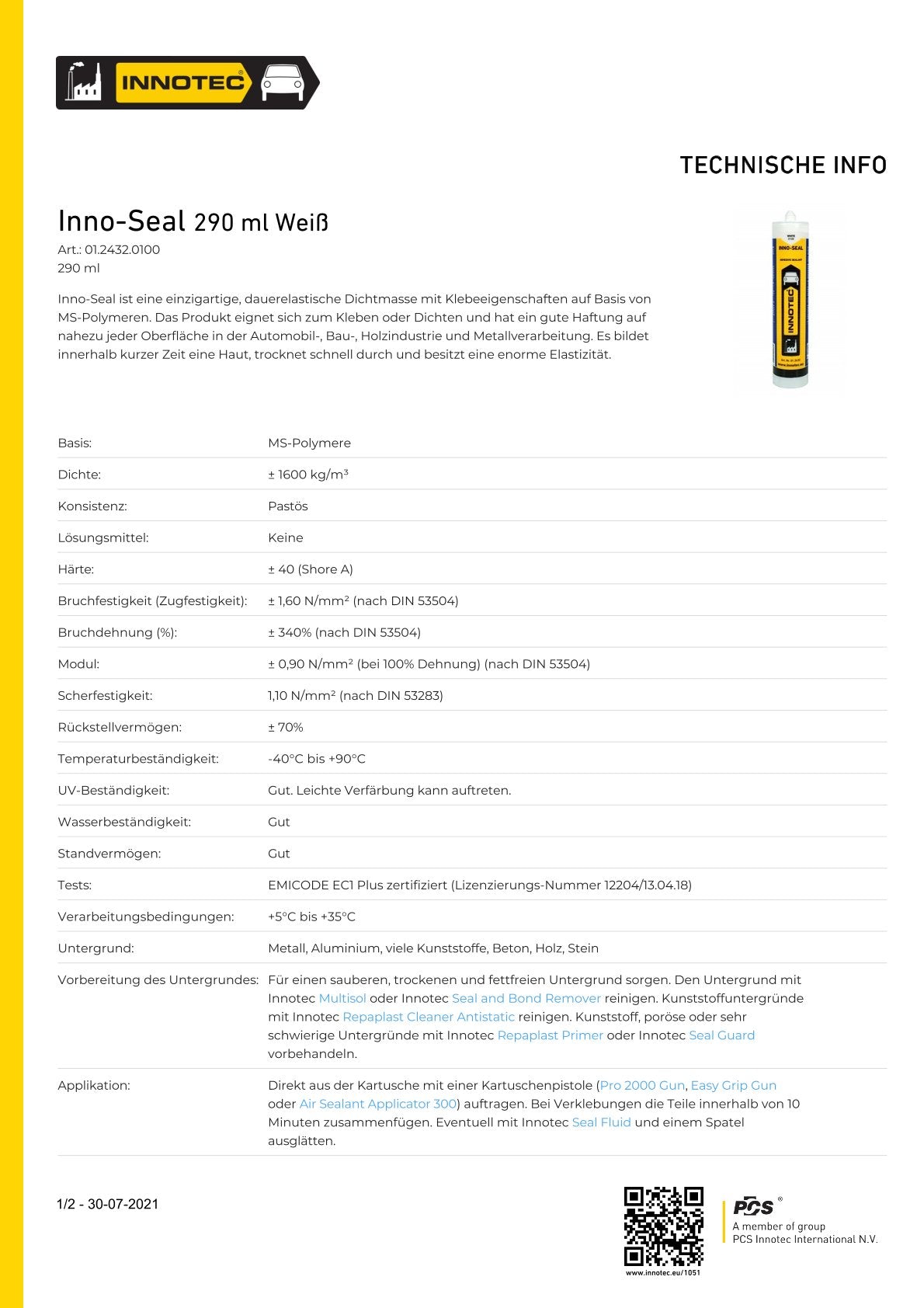 Spezialkleber (Innotec Inno-Seal grau)