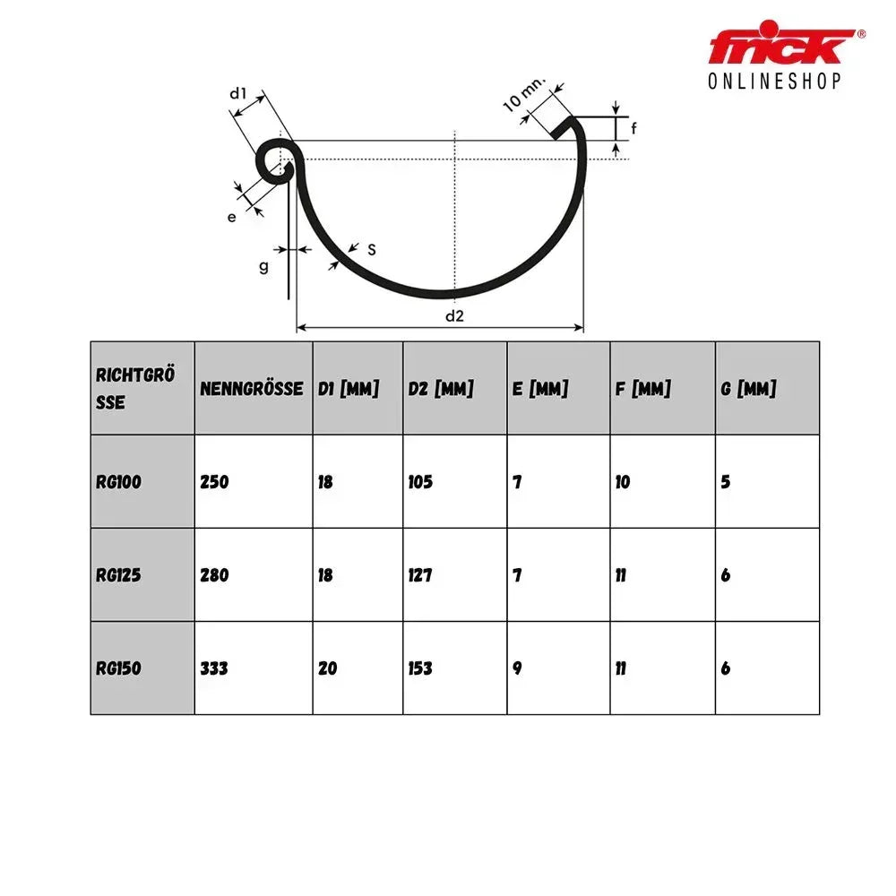 Rinnenverbinder Zink halbrund
