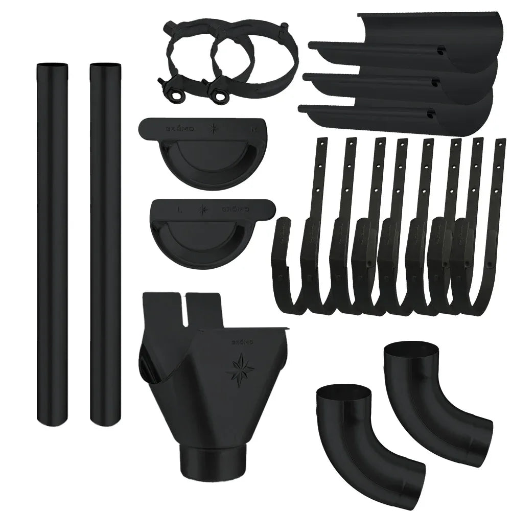 Zink Dachrinne Komplettset farbig | 8tlg. 250mm | 7tlg. 280mm | 6tlg. 333mm