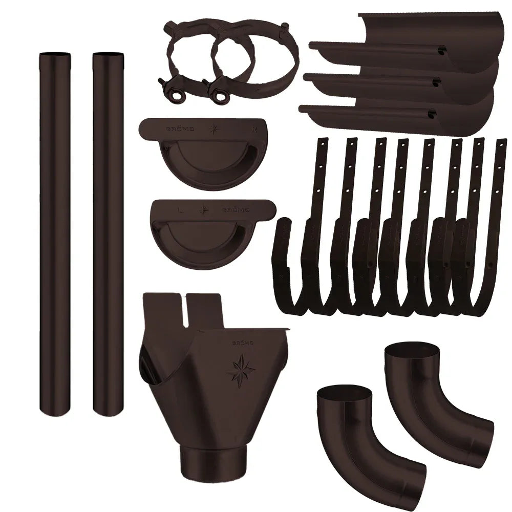 Zink Dachrinne Komplettset farbig | 8tlg. 250mm | 7tlg. 280mm | 6tlg. 333mm