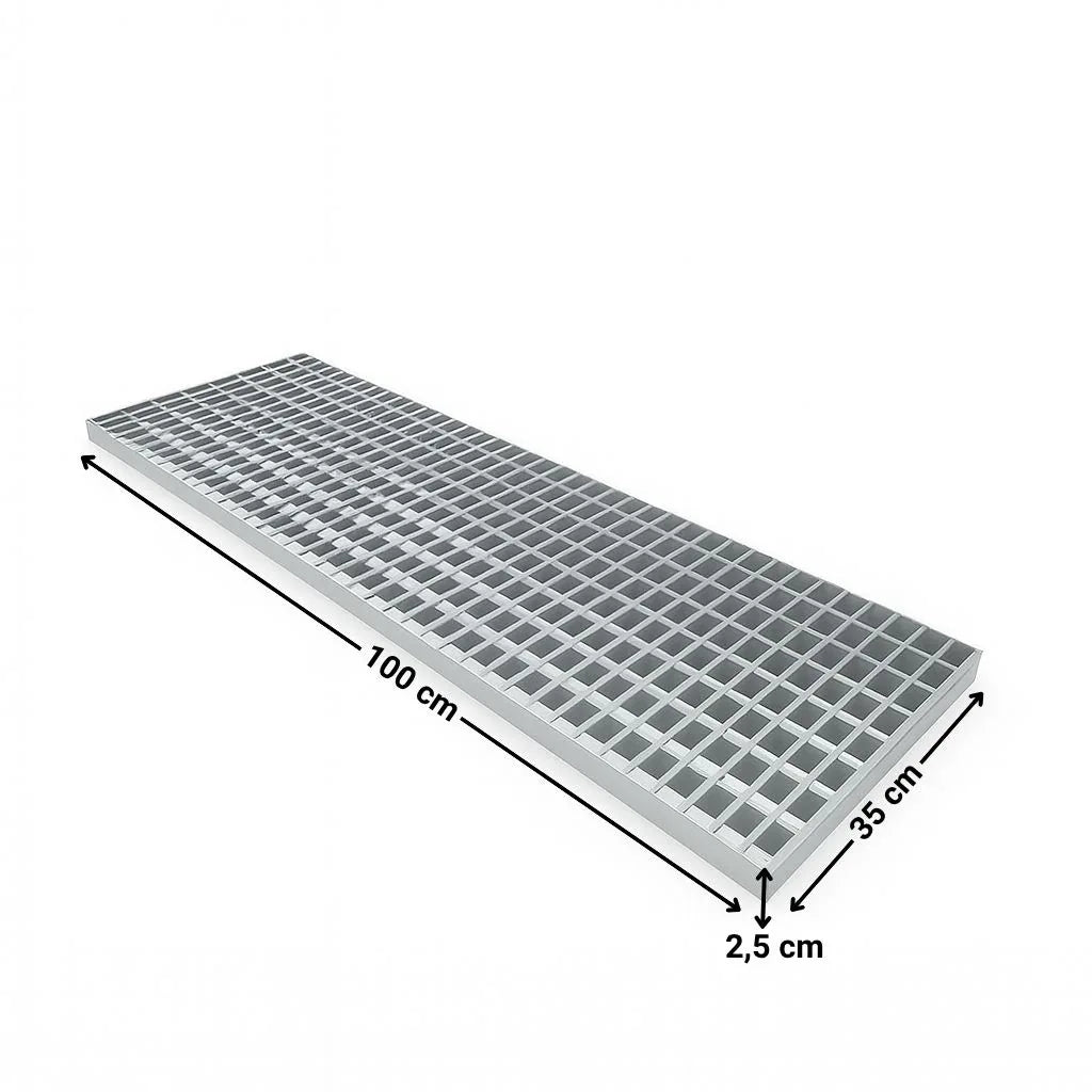 Laufrost, Lüftungsgitter, Gitterrost 100 x 35 cm silber