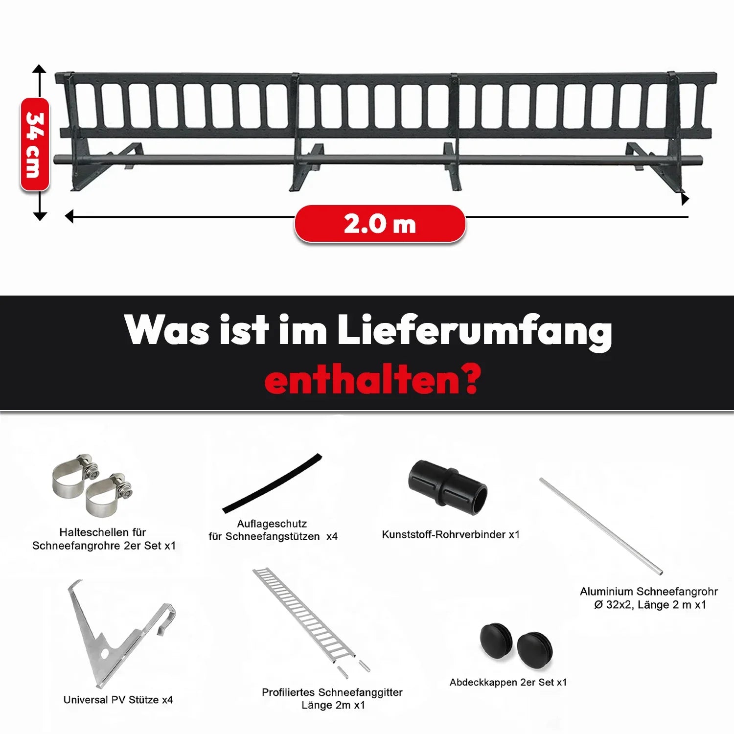 Einzelteile Schneefanggitterset PV