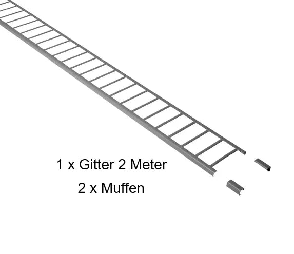 2,0 m Schneefanggitter-Set 11-teilig, Universal-System, Schneefanghöhe 26 cm
