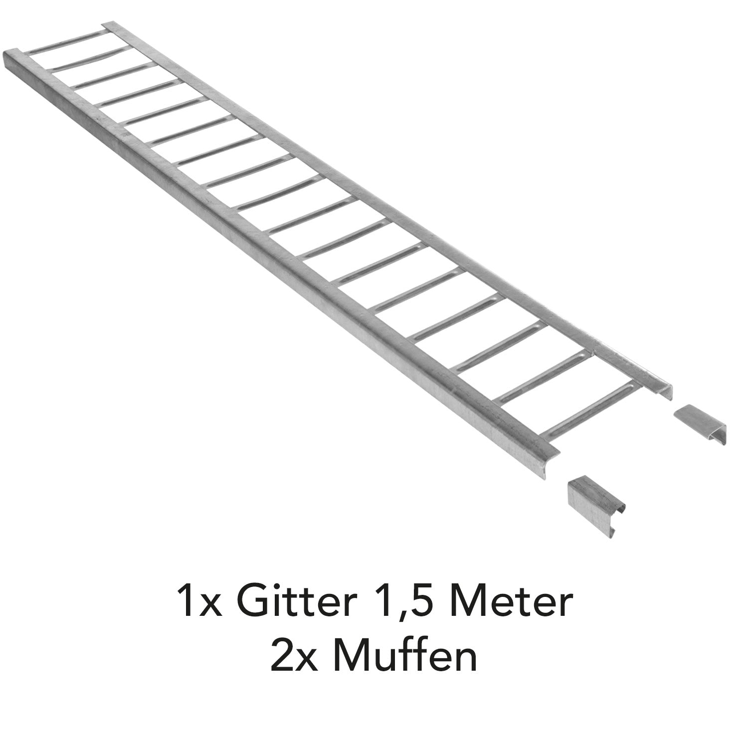 1,5 m Schneefanggitter-Set 7-teilig, Universal-System, Schneefanghöhe 22 cm