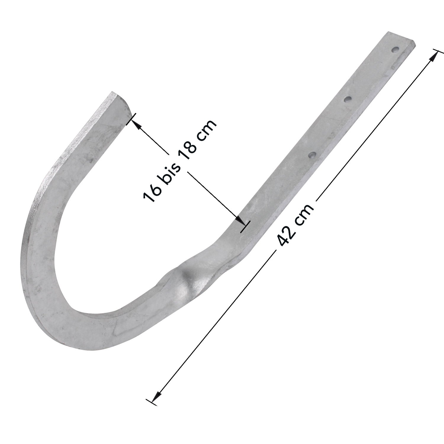 Rundholzhalter für Schiefer und Biber, gerade, kurz, 21 cm