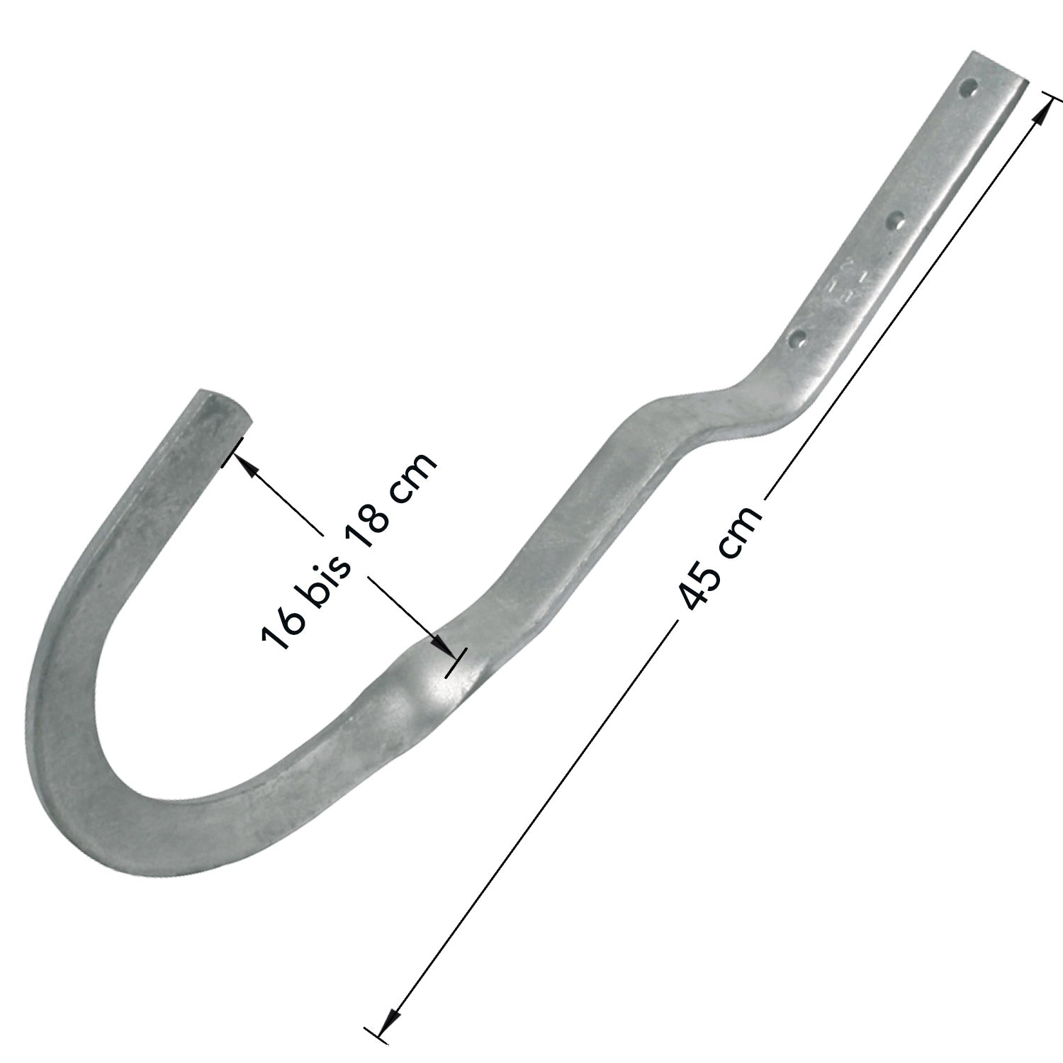 Rundholzhalter für Pfanne, 50 mm gekröpft