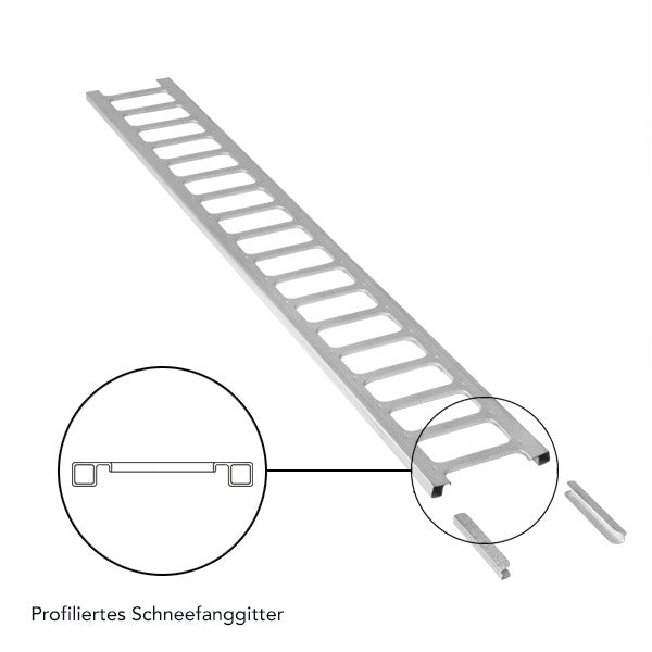 Schneefanggitter profiliert, Länge 1,5 m, inkl. Verbindungsmuffen