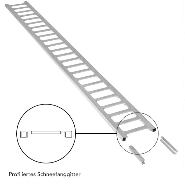 Schneefanggitter profiliert, Länge 2 m, inkl. Verbindungsmuffen