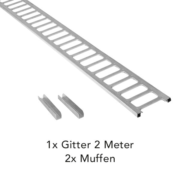 2,0 m Schneefanggitter-Set 9-teilig, Universal-System, Schneefanghöhe 25 cm